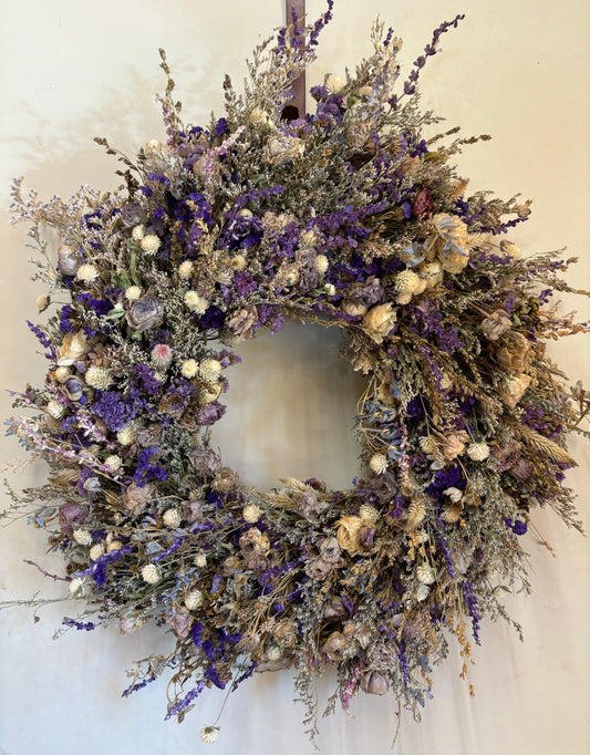 Dried Flower Wreath - 12" Grapevine Base