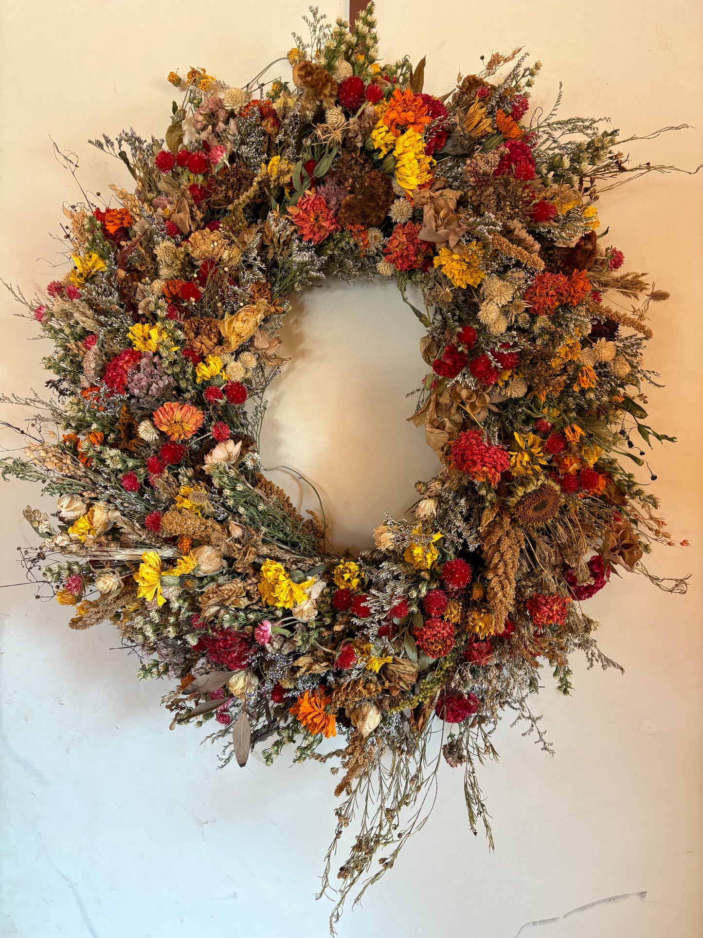 Dried Flower Wreath - 12" Grapevine Base