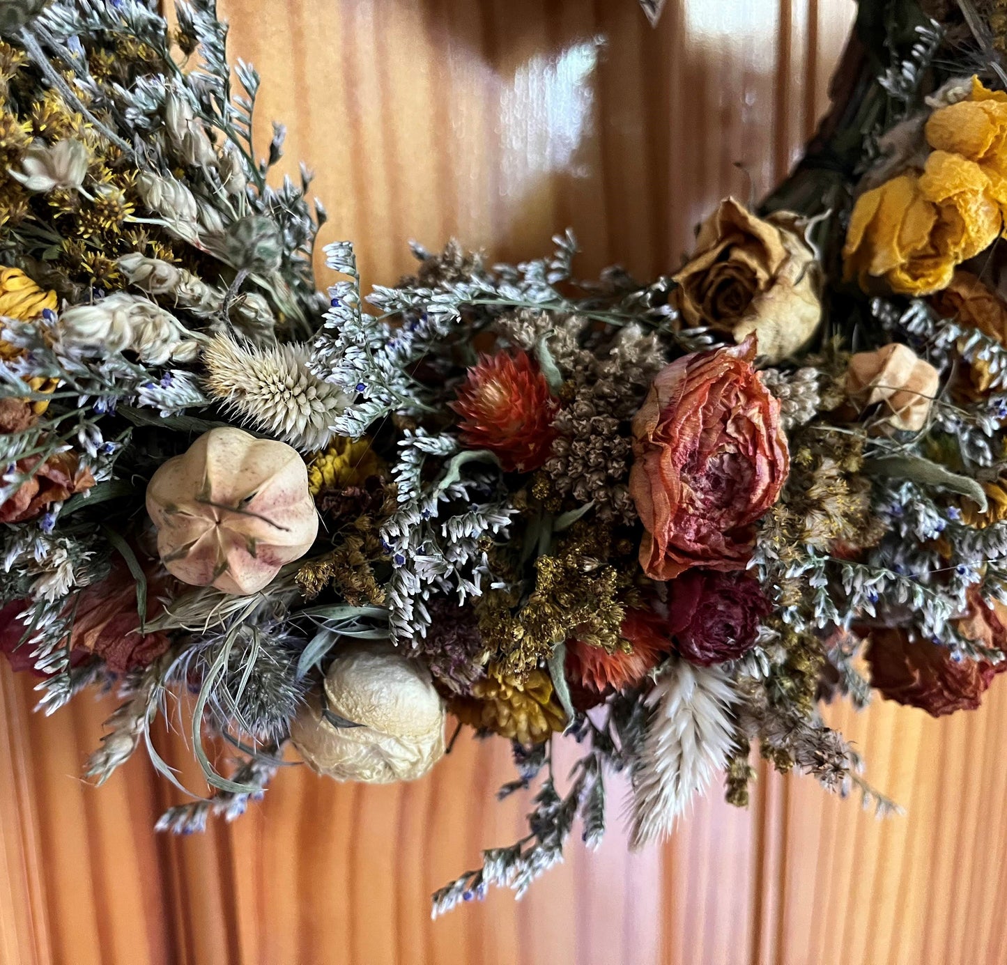 Dried Flower Wreath - 8" Grapevine Base